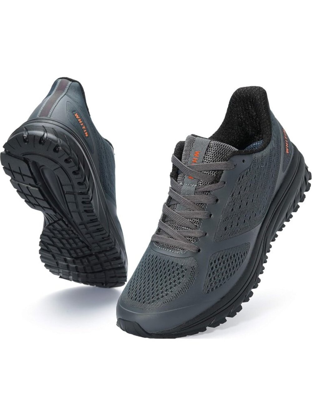 Joomra Men's Grey Green Closed Toe Cushioned Athletic Lace Up Sneakers Shoes